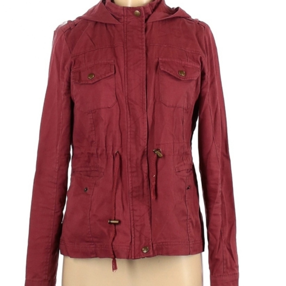 LA Hearts burgundy cargo jacket